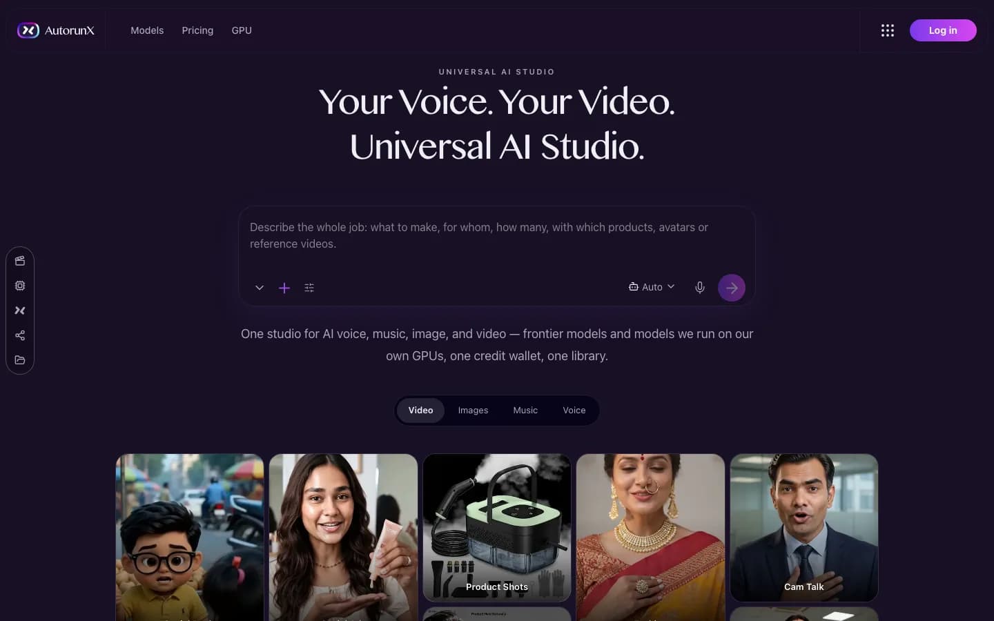 AutorunX studio home page